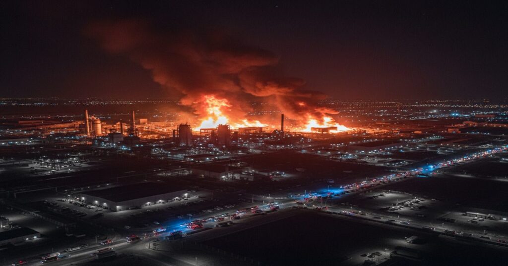 Intercepted Missile Debris Injures Six, Ignites Three Fires at Abu Dhabi Industrial Zone