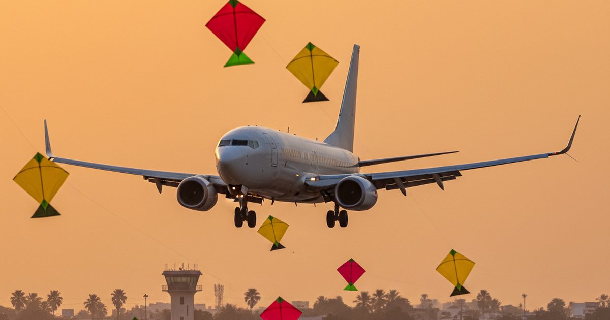 Kites Snare 737 Wings at Ahmedabad