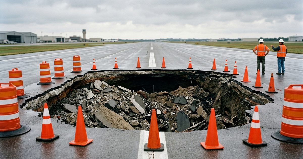 Sinkhole Beneath Main Runway Shuts Down Tri-Cities Airport, Cancels Flights for Days