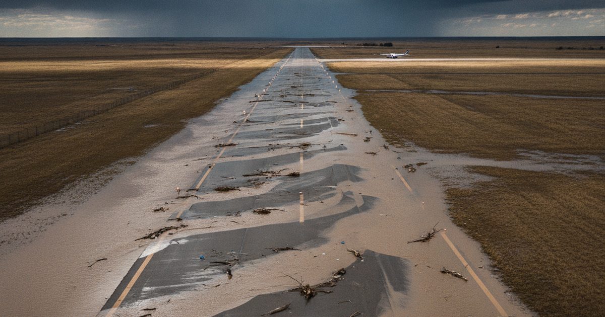 Clovis Regional Airport Shut Down After Flash Flood Leaves Debris Across Runway