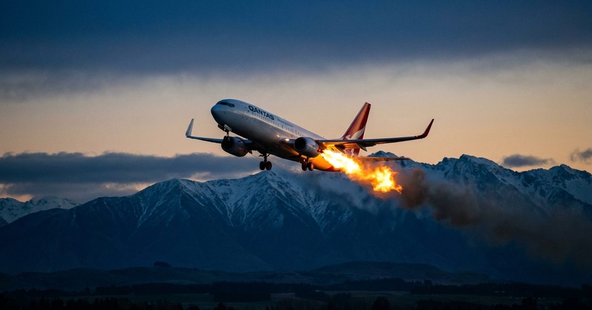 Qantas 737 Diverts to Christchurch After Suspected Bird Strike Sets Left Engine Ablaze