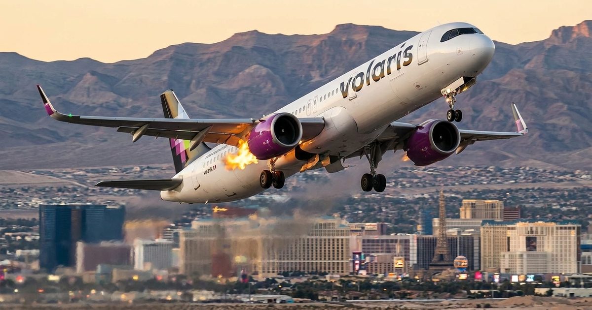 Volaris A321neo Engine Bursts Into Flames After Bird Strike, Forces Emergency Return to Las Vegas