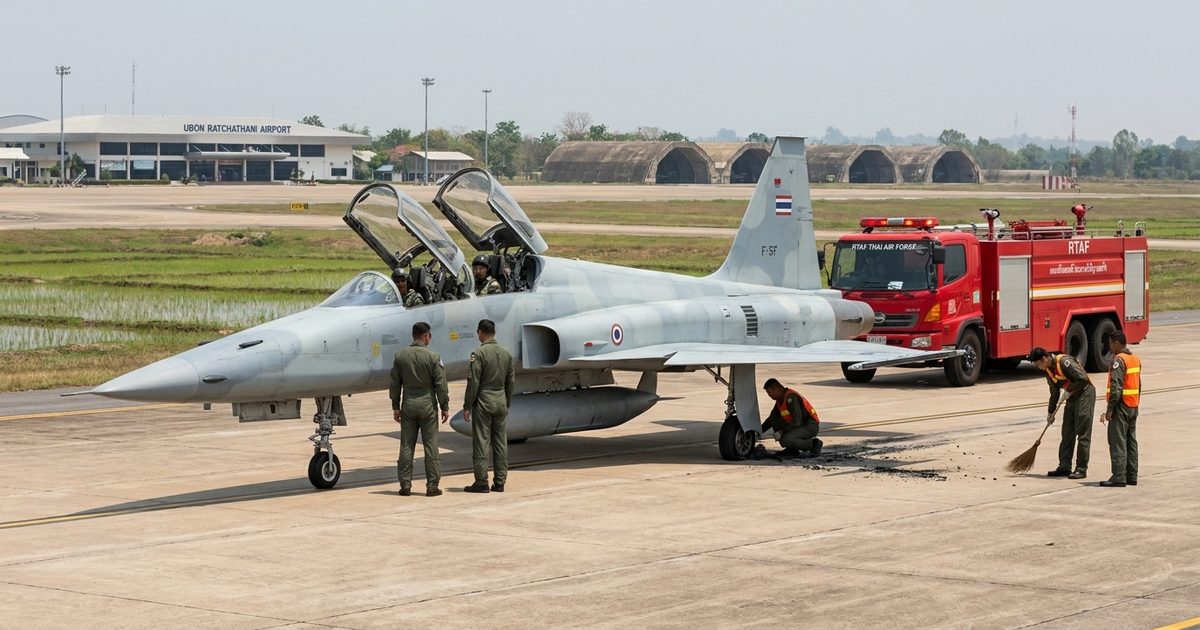 Thai F-5 Fighter Tire Blowout Shuts Ubon Runway, Forces Bangkok Flights to Return